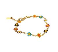 Creative Jewelry Petit bracelet chaîne pour femme Tempérament Peint Goutte Goutte Goutte Fleur Bracelet Simply Whispers Boucles d'oreilles, taille unique, Acier inoxydable, Pas de gemme