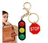 Creative Key Holder - Acrylique Traffic Light Design, Durable Keychain, Fun Driver Keyfob, Backpack Pendant, Phone Charm | Key Holder Car Accessories Boys, School, Travel, Everyday Use, Gift, Teen