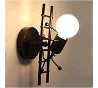 Créative Kids Wall Light, moderne applique murale décorative, lampe avec design d'échelle d'escalade, luminaires intérieurs for le couloir de salon cuisine chambre à coucher (pas bulbe)(Nero)