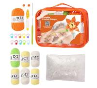 Creative Knitting Set - Amusant d'apprentissage avec accessoires complets pour faire une figurine orange pelable, une introduction facile au crochet artistique | Décoration d'anniversaire de Noël