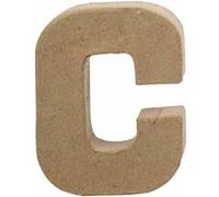 Creative lettre C papier mâché 10 cm Marron G