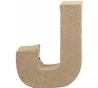 Creative lettre J papier mâché 10 cm Marron G