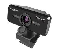 Creative Live! Cam Sync V3 2K QHD USB Webcam avec Zoom numérique 4X (4 Modes de Zoom du Grand Angle à la Vue Portrait étroite), Objectif de confidentialité, 2 micros, pour PC et Mac