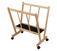 Creative Mark Firenze Grand support d'impression en bois avec roulettes - Parfait pour exposer des toiles, des impressions, des panneaux, des affiches, des galeries d'art, des spectacles - Naturel