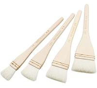 Creative Mark Hake Lot de 4 pinceaux professionnels en poils de chèvre blancs doux pour lavage, travaux de fond, aquarelle et poterie en céramique