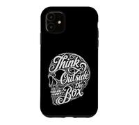 Creative Mindset Think Outside The Box Skull Typographie Coque pour iPhone 11