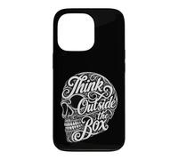Creative Mindset Think Outside The Box Skull Typographie Coque pour iPhone 13 Pro