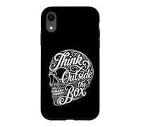 Creative Mindset Think Outside The Box Skull Typographie Coque pour iPhone XR