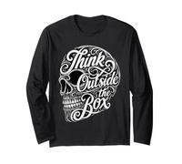 Creative Mindset Think Outside The Box Skull Typographie Manche Longue