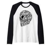 Creative Mindset Think Outside The Box Skull Typographie Manche Raglan