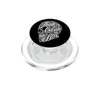 Creative Mindset Think Outside The Box Skull Typographie PopSockets PopGrip pour MagSafe
