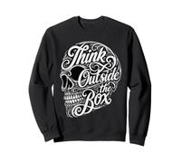 Creative Mindset Think Outside The Box Skull Typographie Sweatshirt