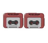 Creative Mini Tape Recorder Keychain, 2024 New Retro Tape Recorder Keychain, Recorder Tape Keychain (2pcs,Red)