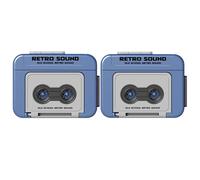 Creative Mini Tape Recorder Keychain, 2024 New Retro Tape Recorder Keychain, Recorder Tape Keychain (2pcs,Blue)