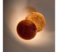 Creative Moon Applique Murale Intérieur 360° Eclipse Applique Murale, Lumière Blanche Chaude 3000K - Appliques Murales Rondes LED Modernes pour Allée Couloir Couloir Chevet (Antique Copper,25cm)