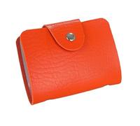 Creative Multi-Pockets PU Leather Credit Card Holder Wallet Men's Id Travel Cash Pouch Women's Cardholders(Orange)