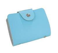 Creative Multi-Pockets PU Leather Credit Card Holder Wallet Men's Id Travel Cash Pouch Women's Cardholders(Blue)