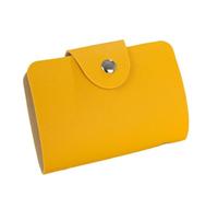 Creative Multi-Pockets PU Leather Credit Card Holder Wallet Men's Id Travel Cash Pouch Women's Cardholders(Yellow)