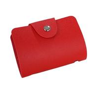 Creative Multi-Pockets PU Leather Credit Card Holder Wallet Men's Id Travel Cash Pouch Women's Cardholders(Red)