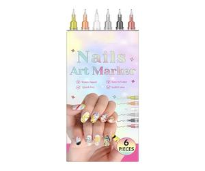 Creative Nail Markers - Polish Pen Kit for Styling | Synthetic Body with Fine Tip, Quick Dry Ink Flow, Artistic Drawing Tool, DIY Gel Manicure Accessory for Women Girls Kids Adults in Salon and Home