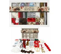 Creative Noël Craft Décorations Boîte Pompon Yeux Mobiles Rubans Argile