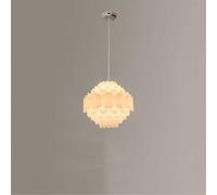 Creative Orange Fleur Acrylique Lumière Luxueux Et Élégant Fer Lustre Dimmable LED Lampe Suspendue Chambre Salon Bar Comptoir Luminaire Décoratif/23.62In/60Cm Blanc
