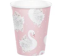 CREATIVE PARTY 8 Gobelets en Carton Cygne Royal Roses 266 ML