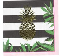 Creative Party - Ananas - Serviettes, papier, déjeuner pack de 16 SG25845 (taille unique) (blanc/noir/or)