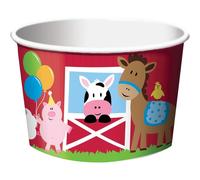 Creative Party - Animaux d'élevage - Gobelet à friandises, papier, pack de 6 SG26900 (taille unique) (Rouge/coloré)