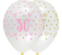 Creative Party - Ballons, latex, 30e anniversaire pack de 50 SG27851 (taille unique) (jaune/rose)
