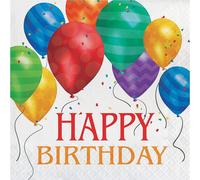 Creative Party - Ballons - Serviettes en papier, paquet de 16 Joyeux anniversaire - Papier SG23726 (taille unique) (Coloré)