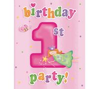 Creative Party Fun At 1 Invitations d'anniversaire avec l'inscription 1st Birthday Party, 8 pièces SG11547 (taille unique) (rose)