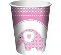 Creative Party Gobelets en carton avec design d'éléphant, rose, 8 pièces SG11333 (taille unique) (rose)