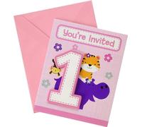 Creative Party - Invitations "One Is Fun" pack de 8 - Carton SG25730 (Taille unique) (Rose/Violet/Blanc)