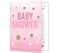 Creative Party - Invitations "Twinkle Little Star", Baby Shower pack de 8 - Papier SG26492 (taille unique) (Rose/Blanc)