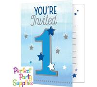 Creative Party - Invitations "Twinkle Little Star" pack de 8 - Papier SG26155 (taille unique) (Bleu/Blanc/Gris)