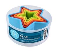 Creative Party K1760 Lot de 5 emporte-pièces en plastique en forme d'étoile Multicolore