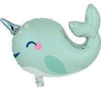 Creative Party - Narval - Ballon en plastique, métallique SG25585 (Taille unique) (Bleu doux)