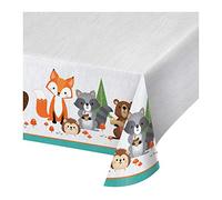 Creative Party PC343959 Nappe en Plastique Motif Animaux Sauvages Blanc