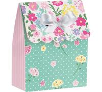 Creative Party - Sacs de fête à fleurs mignons, lot de 12 SG30873 (taille unique) (vert/rose/blanc)