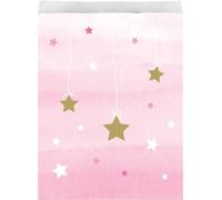 Creative Party - Sacs de fête en papier "Twinkle Little Star" pack de 10 SG38535 (L) (rose clair/or)