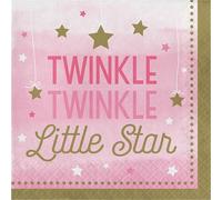 Creative Party - Serviettes de table "Twinkle Little Star", 2 plis, paquet de 16 SG25777 (taille unique) (rose/or)