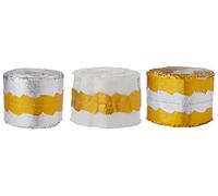 Creative Party XF78 Lot de 3 volants pour gâteau Blanc/argenté