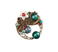 Creative Peacock Brooches Pins for Mother Chinese Vintage Ethnic Style Brooch Jewellery for Woman Suit Jacket Hat Accessories
