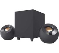 Creative Pebble Plus Enceintes de Bureau Haut-Parleurs Alimentés par USB 2.1 avec Caisson de Basse Downfire, Champ Lointain pour PC, Ordinateurs Portables (Noir)