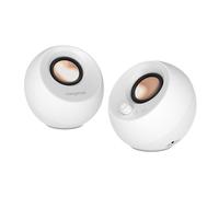 Creative Pebble Pro Enceintes d'ordinateur 2.0 USB-C avec Bluetooth 5.3 et éclairage RVB Personnalisable, Audio USB et Port Micro/Casque (Blanc)