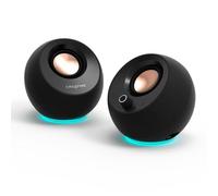 CREATIVE Pebble Pro (Noir) Enceintes d'ordinateur 2.0 USB-C avec Bluetooth 5.3 et éclairage RVB Personnalisable, Audio USB et Port Micro/Casque