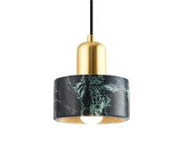 Creative Personality Marble Hanging Lamp Shade, E27 Base Single-Head Chandelier, Nordic Industrial Style Pendant Light, Decorative Lighting Fixture for Bedside, Bar, Entrance(B)