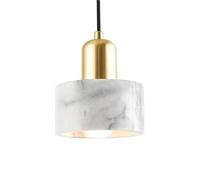Creative Personality Marble Hanging Lamp Shade, E27 Base Single-Head Chandelier, Nordic Industrial Style Pendant Light, Decorative Lighting Fixture for Bedside, Bar, Entrance(A)