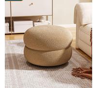 Creative Petit tabouret rond en peau d'agneau pour changer les chaussures, siège supplémentaire pour chambre à coucher, porche, bureau